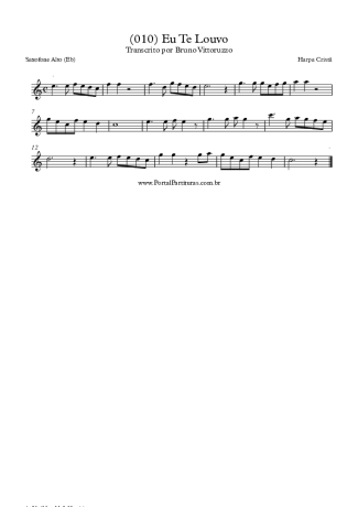19829 Partitura - (010) Eu Te Louvo - Saxofone Alto (Eb)