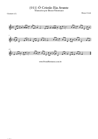 19836 Partitura - (011) Ó Cristão Eia Avante - Clarinete (C)