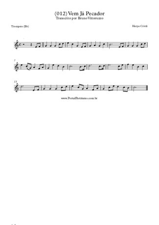 19854 Partitura - (012) Vem Já Pecador - Trompete