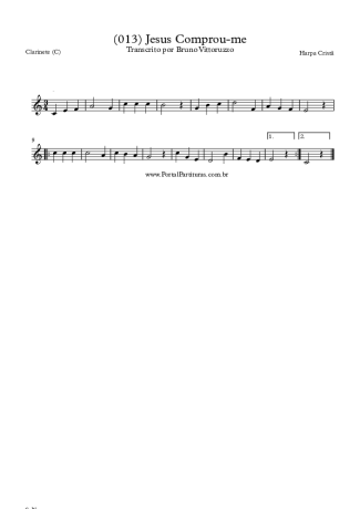 19858 Partitura - (013) Jesus Comprou-me - Clarinete (C)
