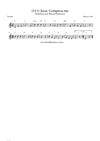 19863 Partitura - (013) Jesus Comprou-me - Teclado