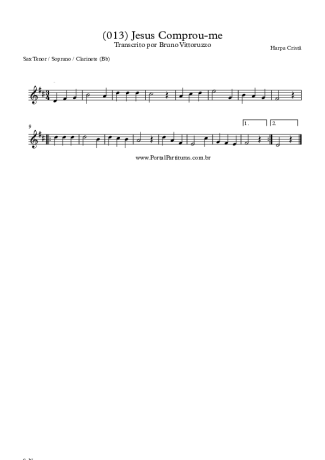 19861 Partitura - (013) Jesus Comprou-me - Saxofone Tenor Soprano (Bb)