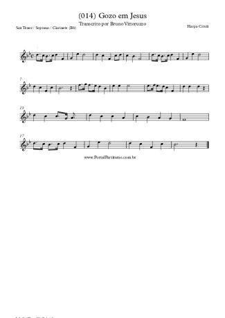 19872 Partitura - (014) Gozo Em Jesus - Saxofone Tenor Soprano (Bb)