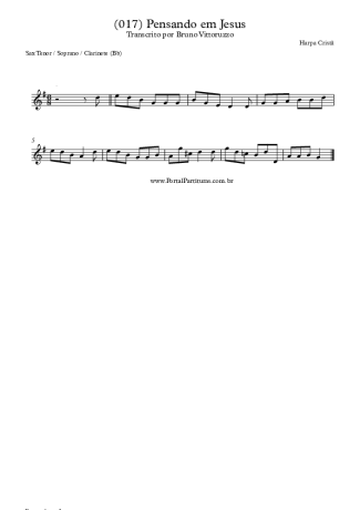 28366 Partitura - (017) Pensando Em Jesus - Clarinete (Bb)