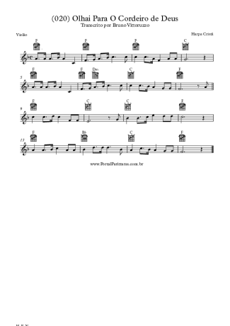 19951 Partitura - (020) Olhai Para O Cordeiro De Deus - Violão