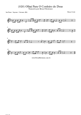 28369 Partitura - (020) Olhai Para O Cordeiro De Deus - Clarinete (Bb)