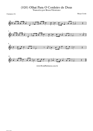 19935 Partitura - (020) Olhai Para O Cordeiro De Deus - Clarinete (C)