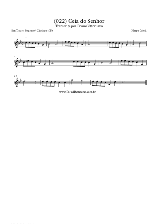 28371 Partitura - (022) Ceia Do Senhor - Clarinete (Bb)
