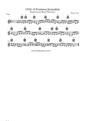 20024 Partitura - (026) A Formosa Jerusalém - Violão