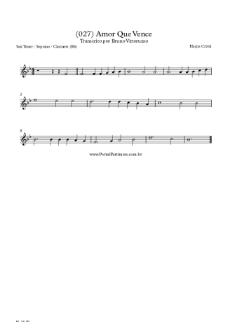 28376 Partitura - (027) Amor Que Vence - Clarinete (Bb)