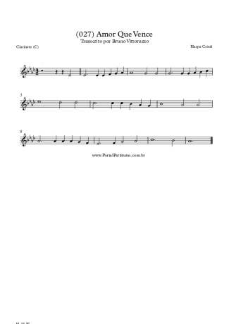 20027 Partitura - (027) Amor Que Vence - Clarinete (C)