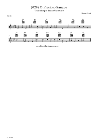 20057 Partitura - (029) O Precioso Sangue - Violão