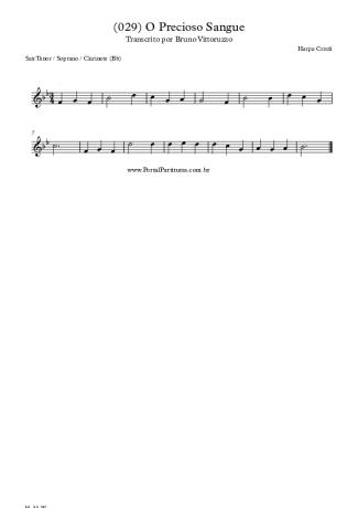 28378 Partitura - (029) O Precioso Sangue - Clarinete (Bb)