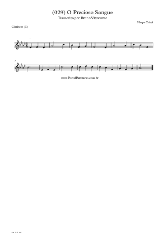 20049 Partitura - (029) O Precioso Sangue - Clarinete (C)