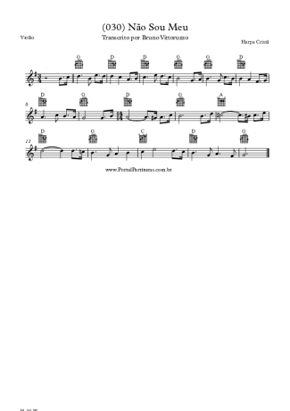 20068 Partitura - (030) Não Sou Meu - Violão