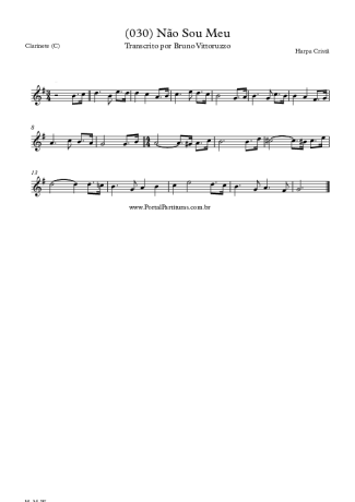 20060 Partitura - (030) Não Sou Meu - Clarinete (C)