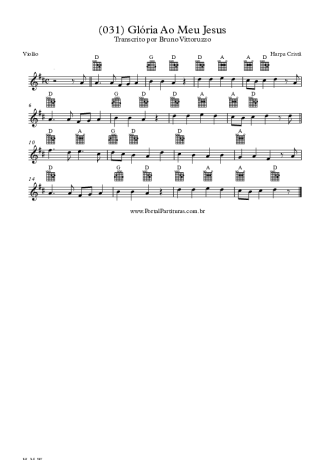 20151 Partitura - (031) Glória Ao Meu Jesus - Violão