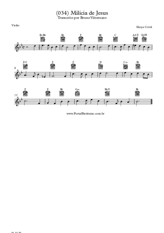 20184 Partitura - (034) Milícia De Jesus - Violão
