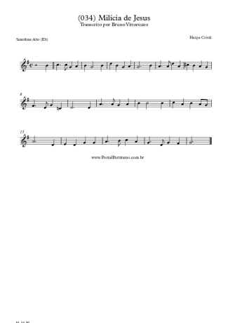 20180 Partitura - (034) Milícia De Jesus - Saxofone Alto (Eb)