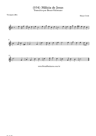 20183 Partitura - (034) Milícia De Jesus - Trompete