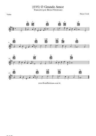 20195 Partitura - (035) O Grande Amor - Violão