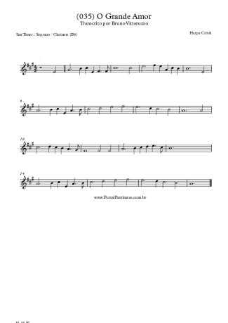 28384 Partitura - (035) O Grande Amor - Clarinete (Bb)