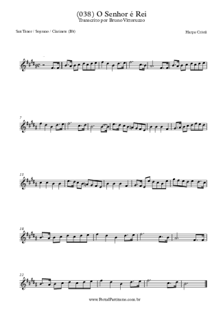 20223 Partitura - (038) O Senhor É Rei - Saxofone Tenor Soprano (Bb)