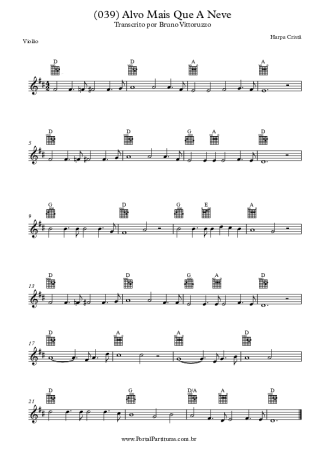 20239 Partitura - (039) Alvo Mais Que A Neve - Violão
