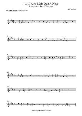 20234 Partitura - (039) Alvo Mais Que A Neve - Saxofone Tenor Soprano (Bb)