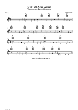 20295 Partitura - (044) Oh Que Glória - Violão