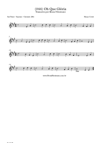 28393 Partitura - (044) Oh Que Glória - Clarinete (Bb)