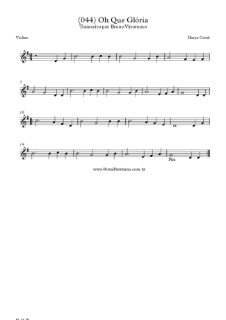 20296 Partitura - (044) Oh Que Glória - Violino