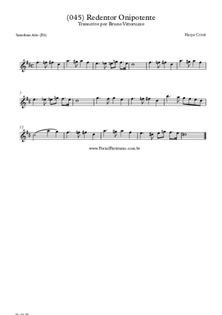 20302 Partitura - (045) Redentor Onipotente - Saxofone Alto (Eb)