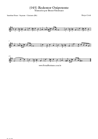 20301 Partitura - (045) Redentor Onipotente - Saxofone Tenor Soprano (Bb)