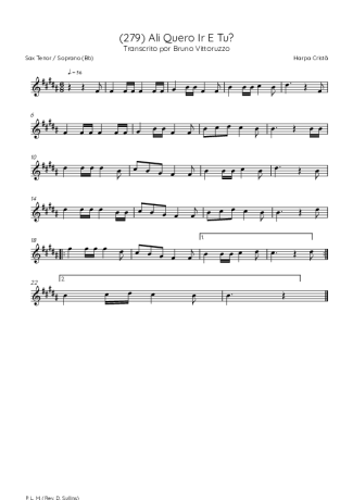 39645 Partitura - (279) Ali Quero Ir E Tu - Saxofone Tenor Soprano (Bb)
