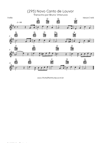 39842 Partitura - (295) Novo Canto De Louvor - Violão