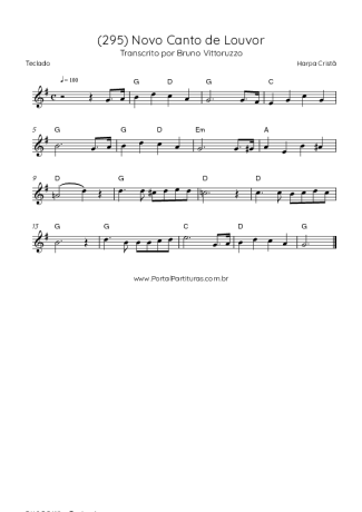 39839 Partitura - (295) Novo Canto De Louvor - Teclado