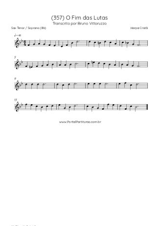 42978 Partitura - (357) O Fim Das Lutas - Saxofone Tenor Soprano (Bb)