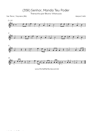 42990 Partitura - (358) Senhor Manda Teu Poder - Saxofone Tenor Soprano (Bb)