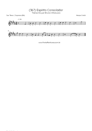 43098 Partitura - (367) Espírito Consolador - Saxofone Tenor Soprano (Bb)