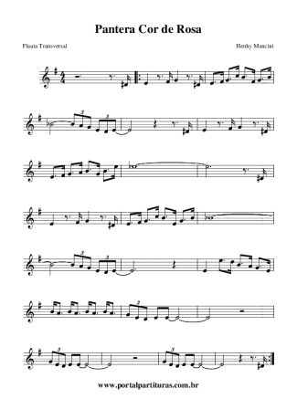 957 Partitura - A Pantera Cor de Rosa (The Pink Panther Theme) - Flauta Transversal