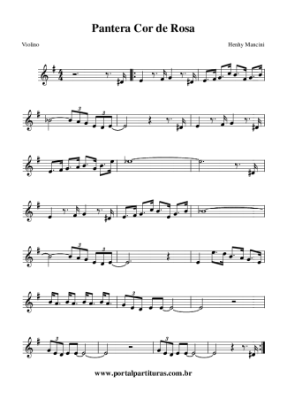 962 Partitura - A Pantera Cor de Rosa (The Pink Panther Theme) - Violino