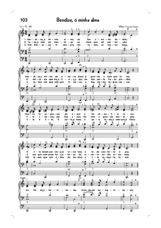 18746 Partitura - (103) Bendize Ó Minha Alma - Órgão
