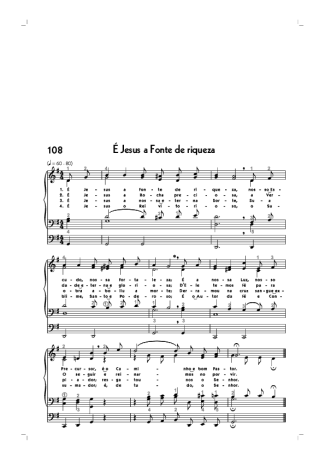 18751 Partitura - (108) É Jesus A Fonte De Riqueza - Órgão