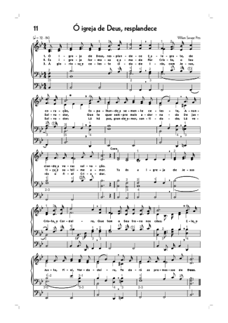 18593 Partitura - (11) Ó Igreja De Deus Resplandece - Órgão
