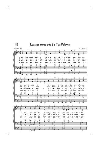 18762 Partitura - (119) Luz Aos Meus Pés É A Tua Palavra - Órgão
