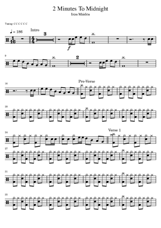 37509 Partitura - 2 Minutes To Midnight - Bateria
