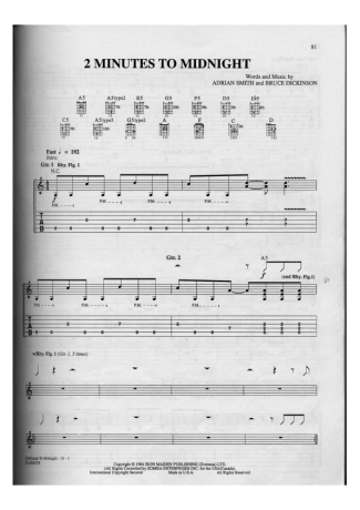 15635 Partitura - 2 Minutes To Midnight - Guitarra