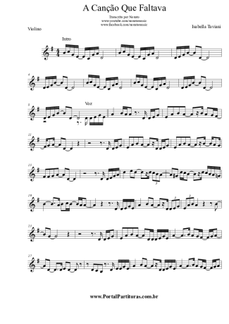 3501 Partitura -  A Canção Que Faltava - Violino
