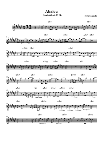 1043 Partitura - Abalou - Saxofone Tenor Soprano (Bb)